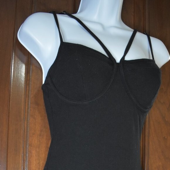 Brooklyn Karma Black Strappy Underwire Bodysuit Size Medium Thong Adjustable - Picture 4 of 16